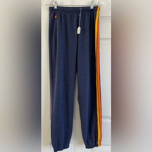 Aviator Nation 5 Stripe Sweatpants Navy Medium New with Tags
